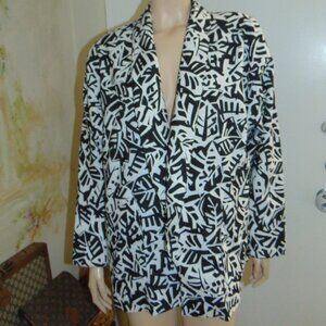 Vintage Frank Lee of California Blazer Jacket 90s Floral Open Front Cardigan 1X